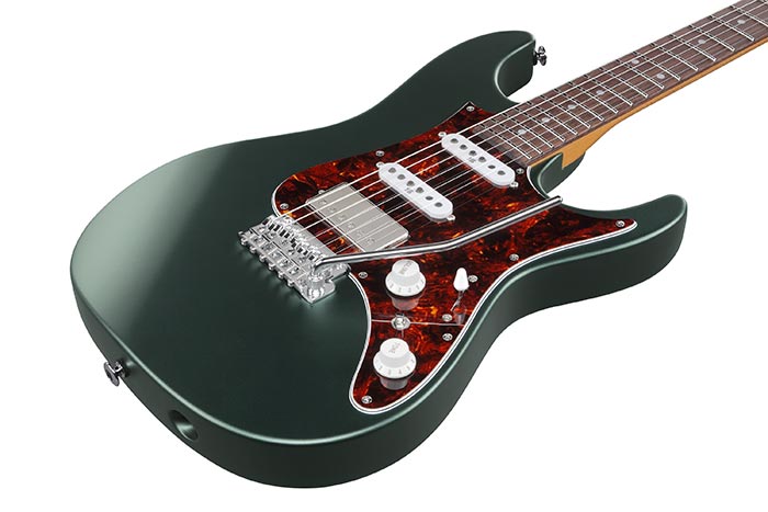 Ibanez Az2204n Vgf Prestige Jap Hss Seymour Duncan Trem Rw - Ivy Green Metallic Flat - Elektrische gitaar in Str-vorm - Variation 2