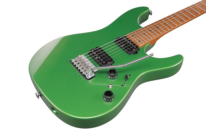 Ibanez Az2402 Agm Prestige Jap 2h Seymour Duncan Trem Mn - Apple Green Metallic - Elektrische gitaar in Str-vorm - Variation 2