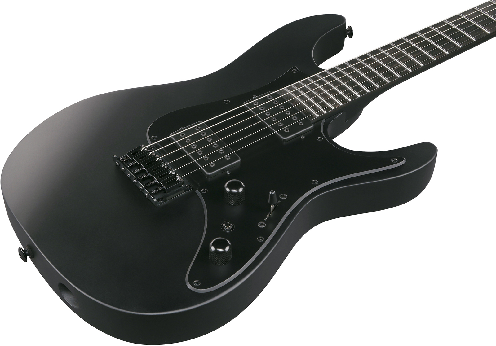 Ibanez Az41b1 Bkf Iron Label 2h Dimarzio Ht Eb - Black Flat - Elektrische gitaar in Strat vorm - Variation 2