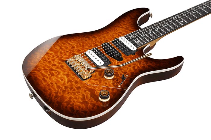 Ibanez Az47p1qm Deb Premium Hsh Dimarzio Trem Eb - Dragon Eye Burst - Elektrische gitaar in Strat vorm - Variation 2