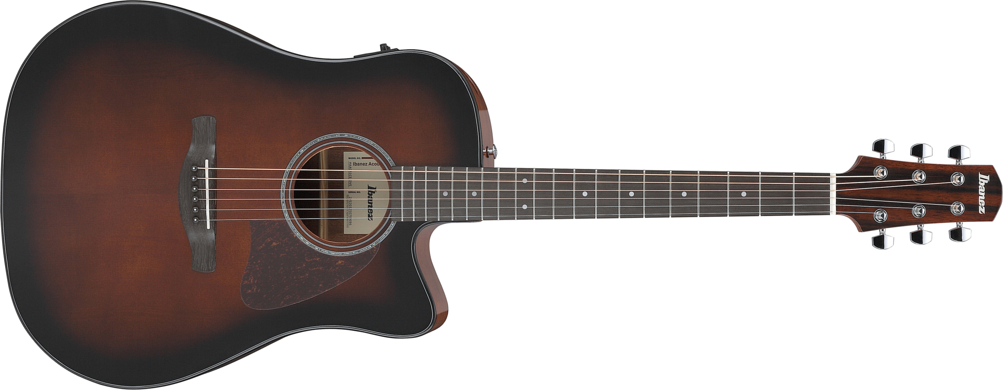 Ibanez Aad51ce Dvs Advanced Dreadnought Cw Epicea Sapele Pur - Dark Violin Sunburst - Folk gitaar - Main picture