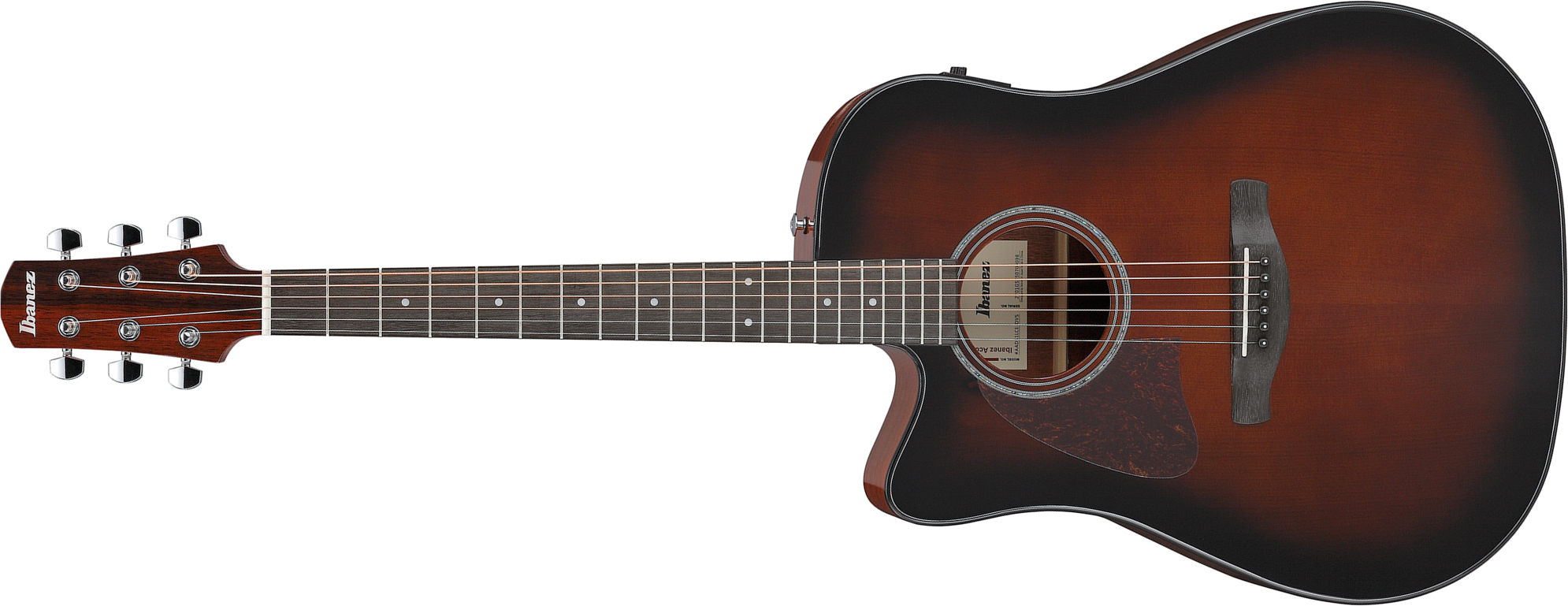 Ibanez Aad51lce Dvs Lh Advanced Dreadnought Cw Gaucher Epicea Sapele Pur - Dark Violin Sunburst - Folk gitaar - Main picture