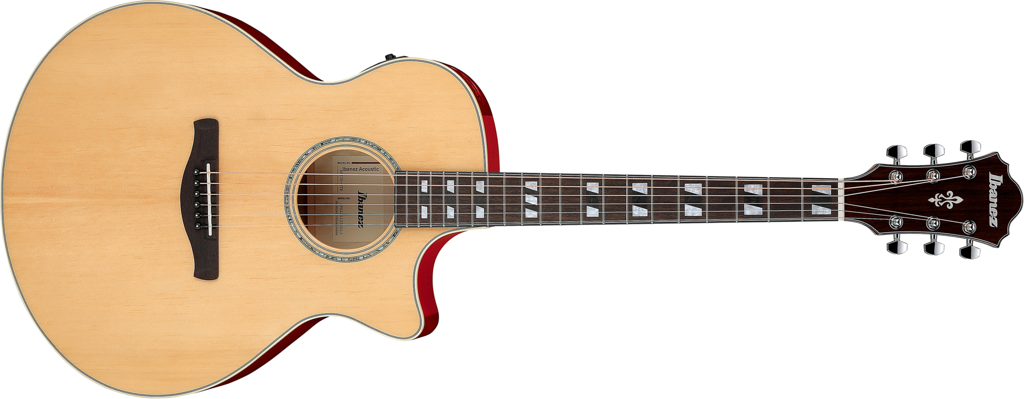 Ibanez Ae170 Ntr Concert Thinline Cw Epicea Erable Ova - Natural Top, Transparent Red Back - Folk gitaar - Main picture