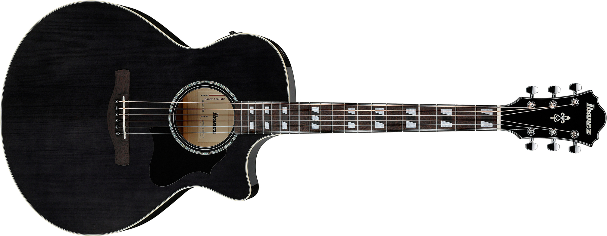 Ibanez Ae170 Tbk Concert Thinline Cw Epicea Erable Ova - Transparent Black - Folk gitaar - Main picture