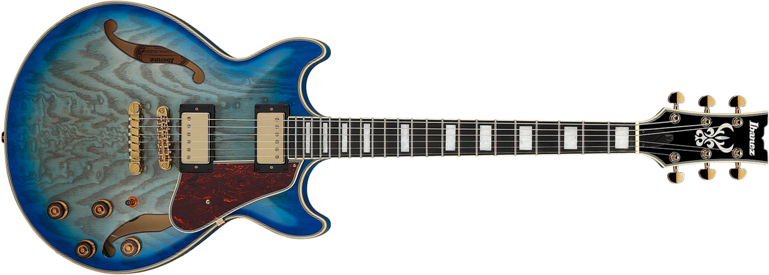 Ibanez Am93qa Jbb Artcore Expressionist 2h Ht Eb - Jet Blue Burst - Semi hollow elektriche gitaar - Main picture