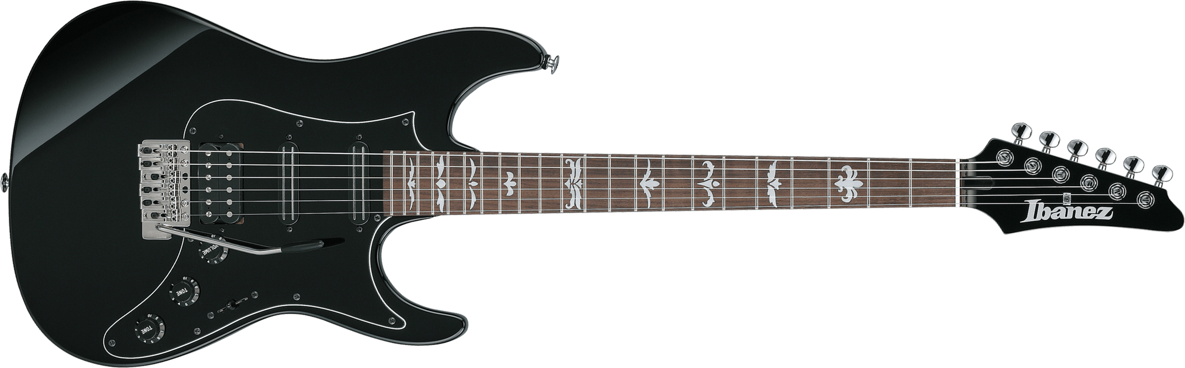 Ibanez Andy Timmons Atz300 Bk Jap Signature 3h Dimarzio Trem Rw - Black - Kenmerkende elektrische gitaar - Main picture