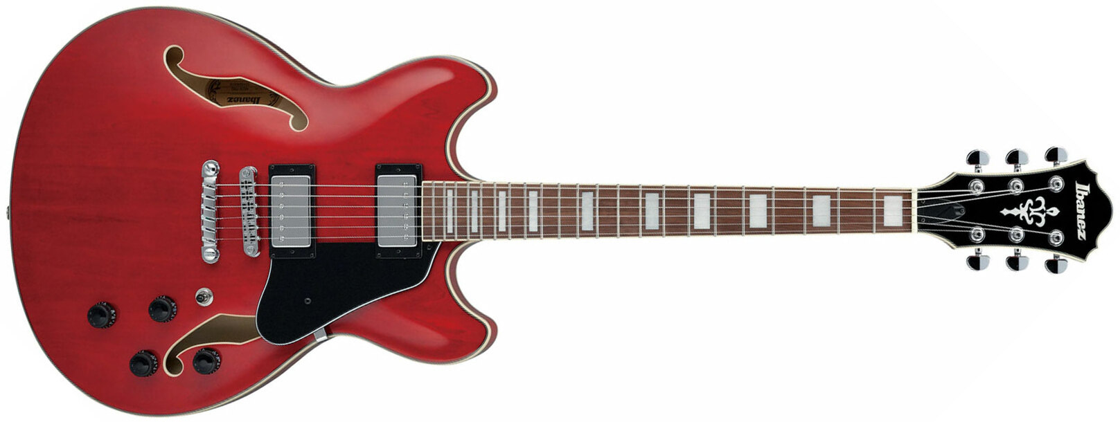 Ibanez As73 Tcd Artcore Hh Ht Noy - Transparent Cherry Red - Semi hollow elektriche gitaar - Main picture