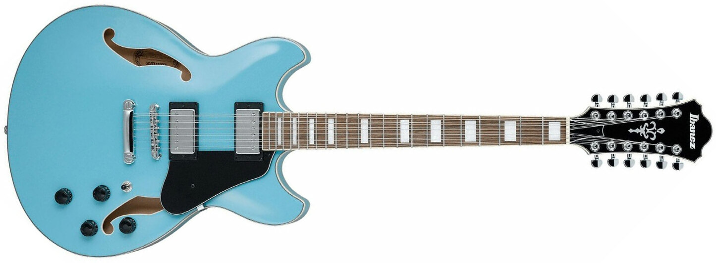 Ibanez As7312 Mtb Artcore 12-cordes Hh Ht Lau - Mint Blue - Semi hollow elektriche gitaar - Main picture