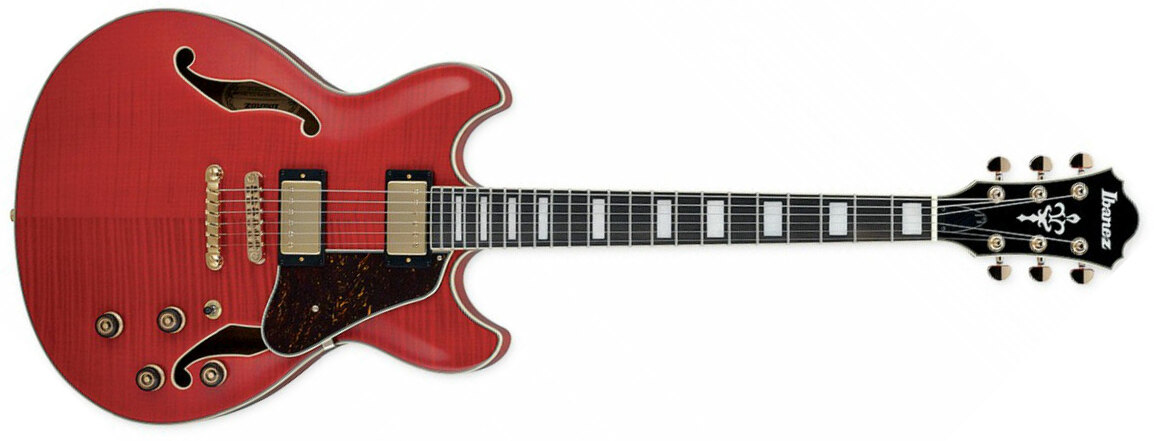 Ibanez As93fm Tcd Artcore Expressionist Hh Ht Eb - Trans Cherry Red - Semi hollow elektriche gitaar - Main picture