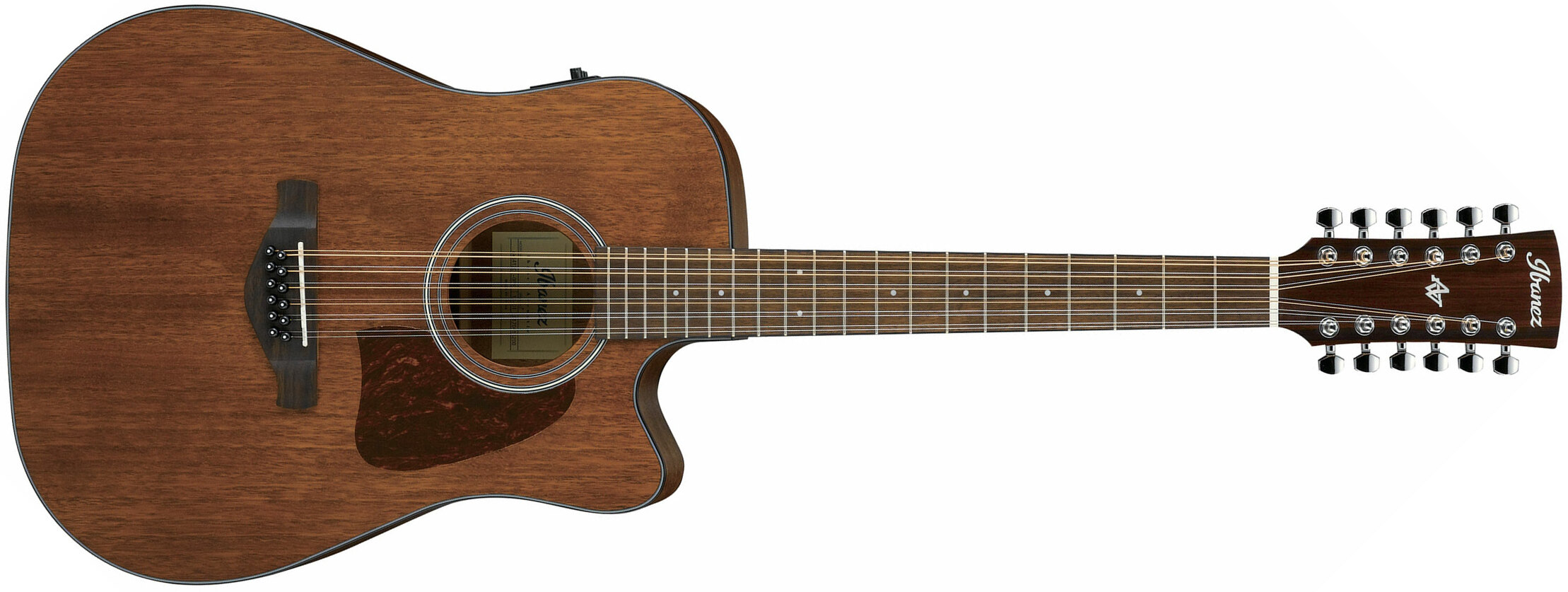 Ibanez Aw5412ce Opn Artwood Dreadnought Cw 12c Tout Acajou Ova - Open Pore Natural - Elektro-akoestische gitaar - Main picture