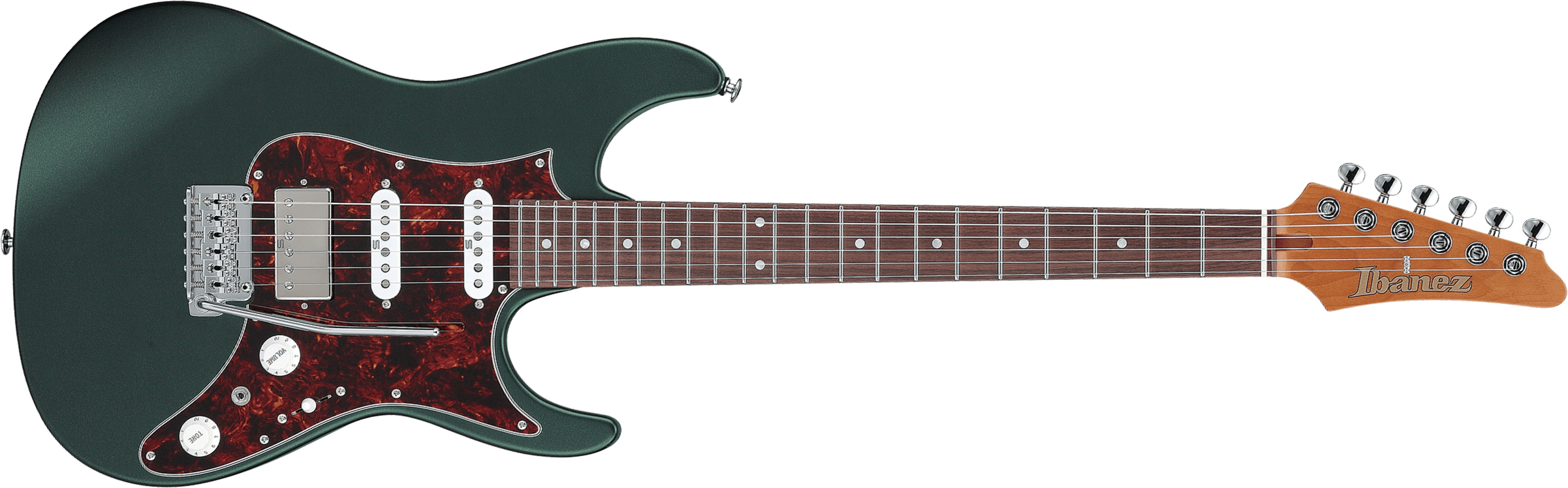 Ibanez Az2204n Vgf Prestige Jap Hss Seymour Duncan Trem Rw - Ivy Green Metallic Flat - Elektrische gitaar in Str-vorm - Main picture