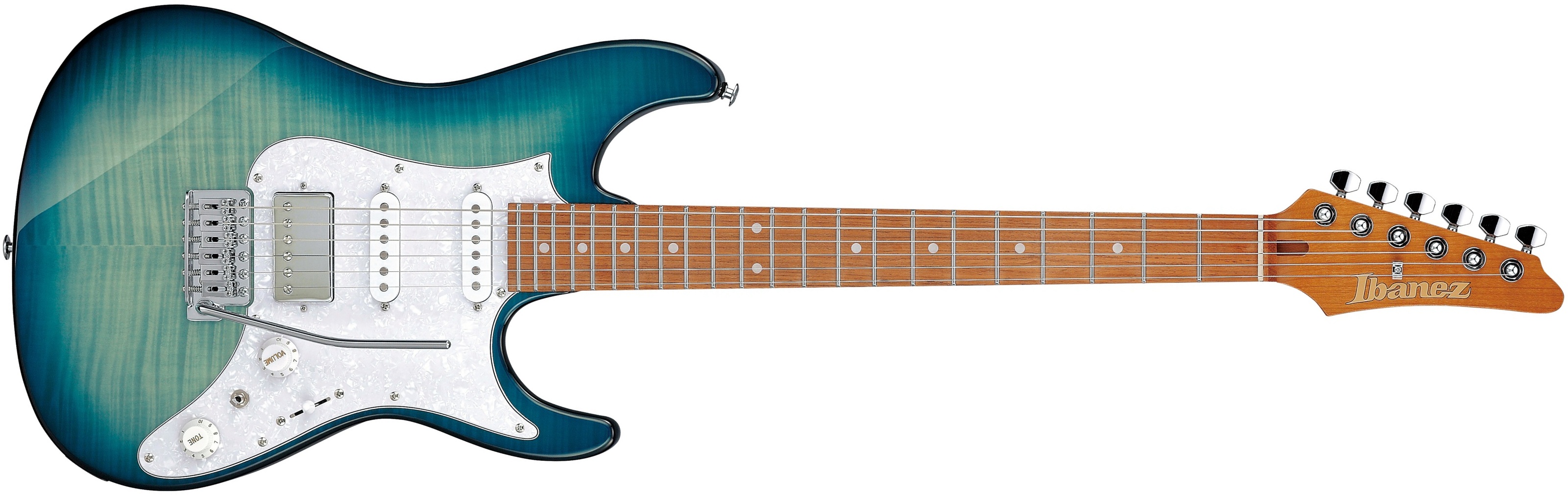 Ibanez Az22s1ftks Trem Hss Mn - Transparent Turquoise Burst - Elektrische gitaar in Str-vorm - Main picture