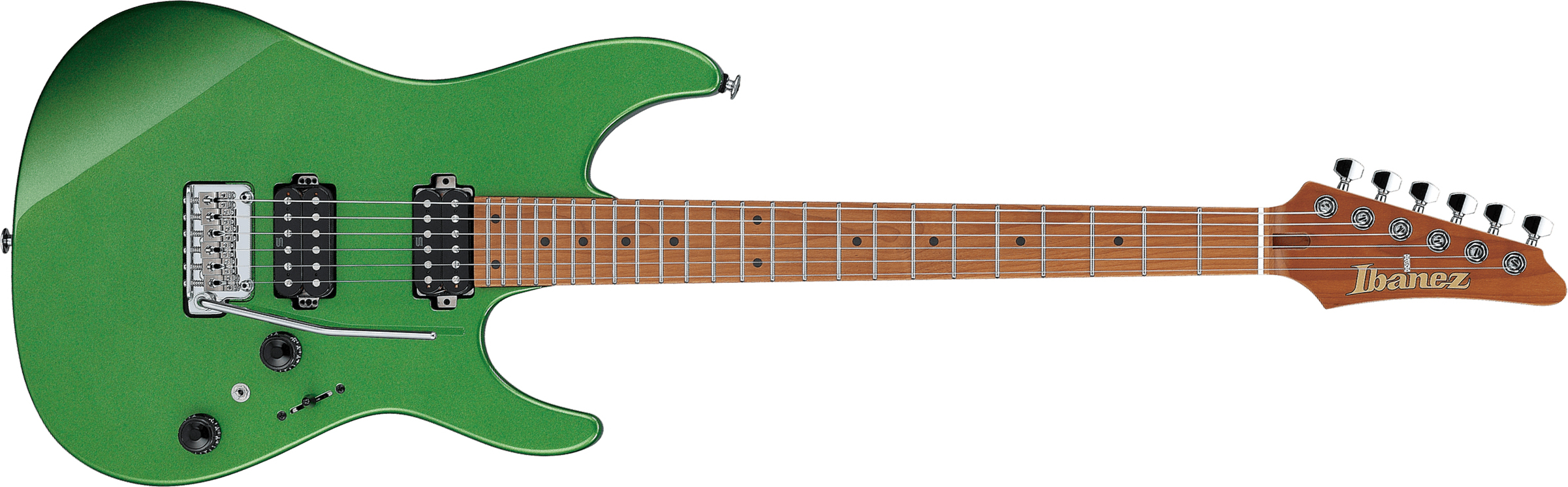 Ibanez Az2402 Agm Prestige Jap 2h Seymour Duncan Trem Mn - Apple Green Metallic - Elektrische gitaar in Str-vorm - Main picture