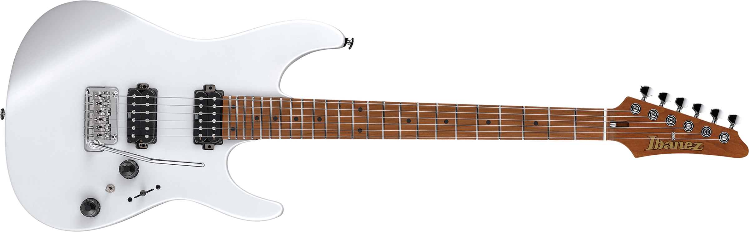 Ibanez Az2402 Pwf Prestige Jap Hh Trem Mn - Pearl White Flat - Elektrische gitaar in Str-vorm - Main picture
