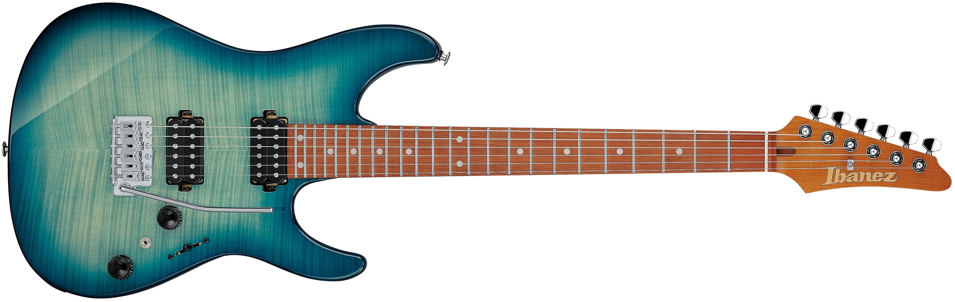 Ibanez Az24s1ftxb Trem Hh Mn - Transparent Turquoise Burst - Elektrische gitaar in Str-vorm - Main picture