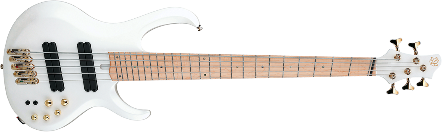 Ibanez Btb605 Mlm Workshop 5c Multiscale Active Mn - Pearl White Matte - Solid body elektrische bas - Main picture