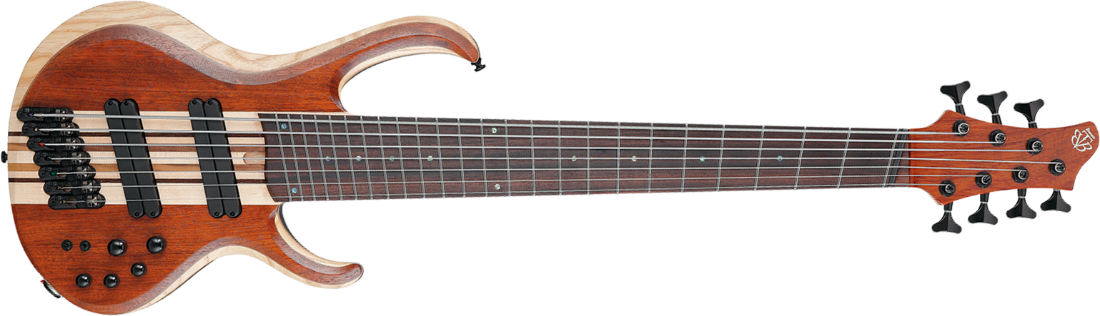 Ibanez Btb7ms Nml Workshop 7c Multiscale Active Rw - Natural Mocha Low Gloss - Solid body elektrische bas - Main picture