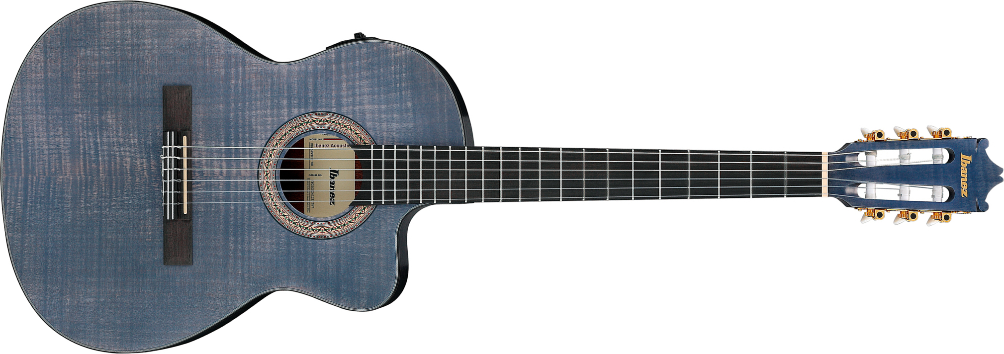Ibanez Ga5fmtce Ob Classical 4/4 Thinline Cw Erable Sapele Pur - Open Pore Blue Berry - Klassieke gitaar 4/4 - Main picture