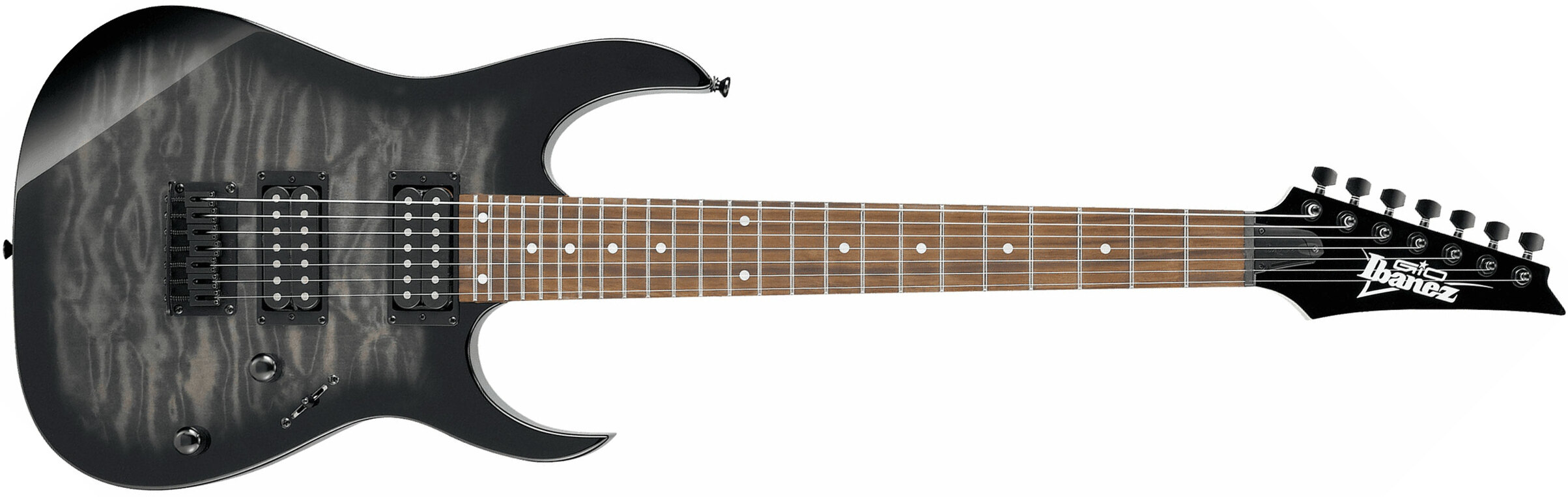 Ibanez Grg7221qa Tks Standard Hh Ht Nzp - Trans Black Sunburst - 7-snarige elektrische gitaar - Main picture