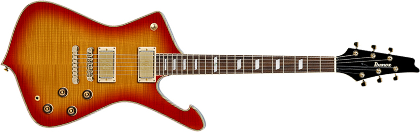 Ibanez Ic420fm Crs Iceman 2h Ht Jat - Cherry Sunburst - Retro-rock elektrische gitaar - Main picture