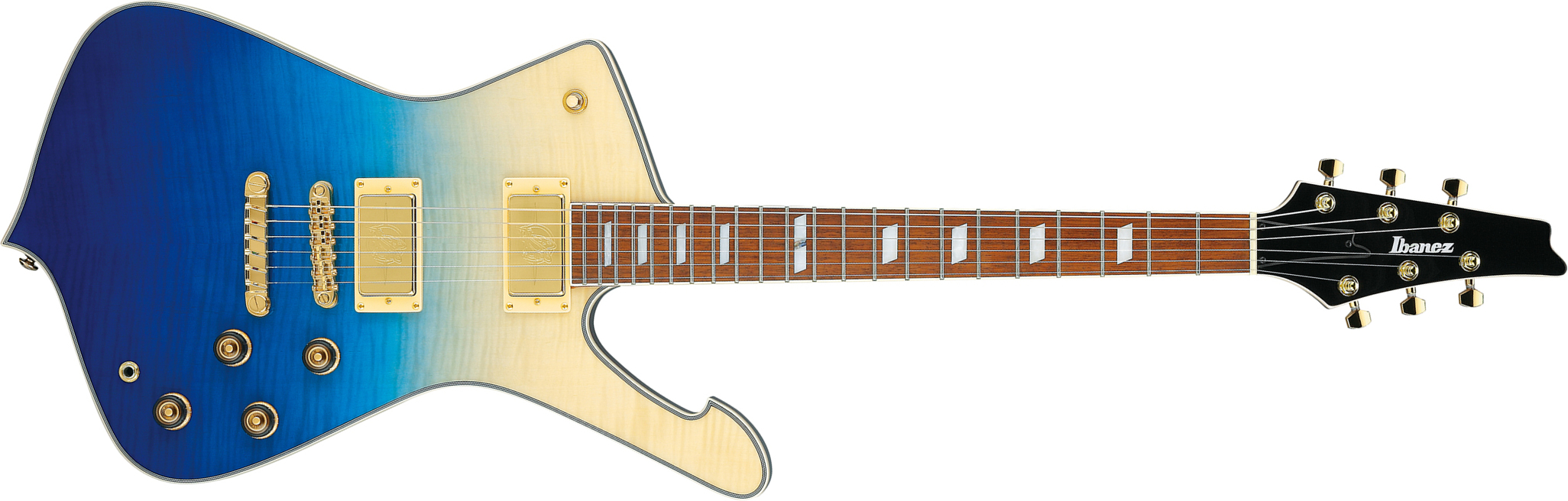 Ibanez Ic420fm Tbg Iceman 2h Ht Jat - Transparent Blue Gradation - Elektrische gitaar in Strat vorm - Main picture