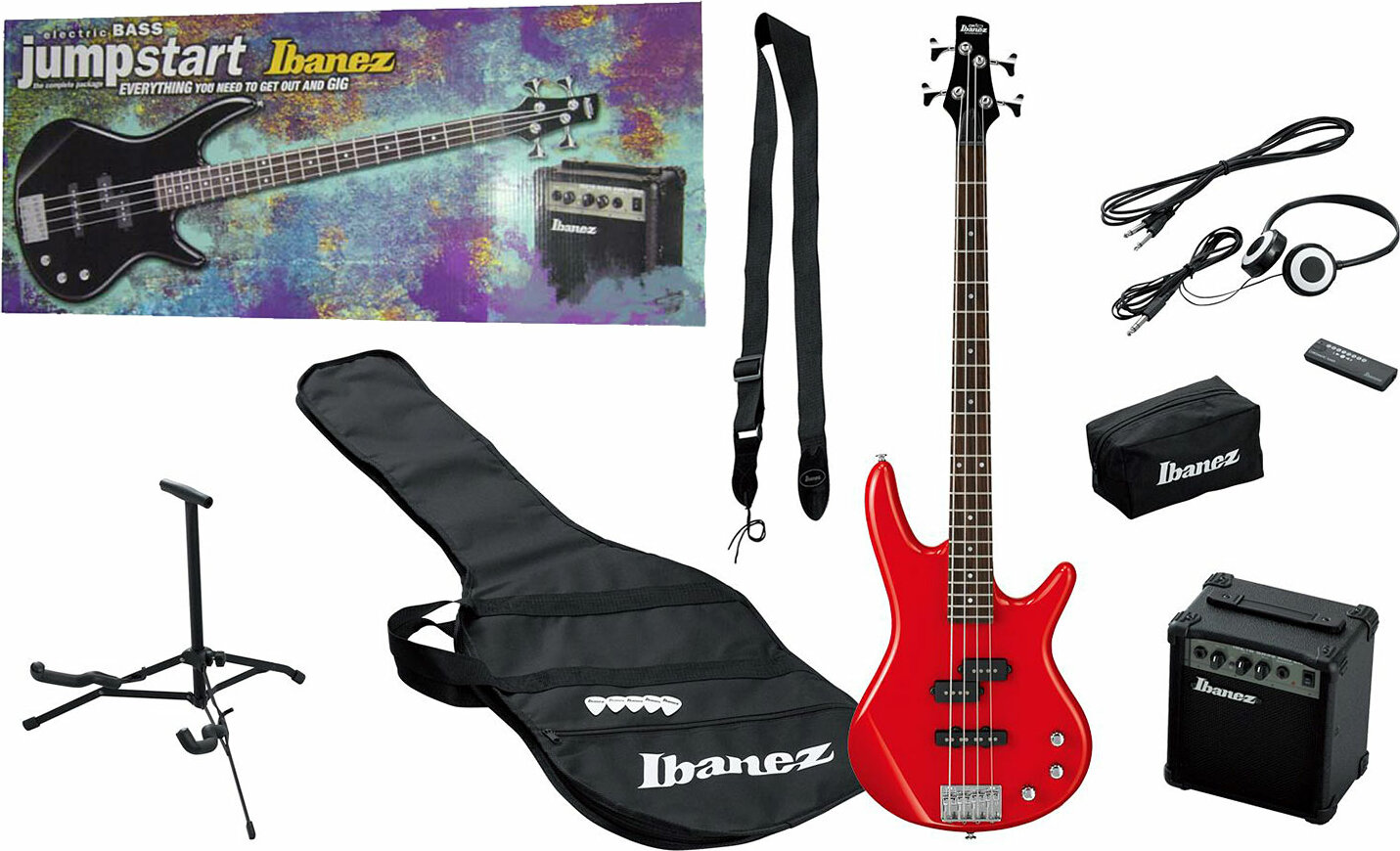 Ibanez Ijsr190 Rd Jumpstart Guitar Package - Red - Elektrische bas set - Main picture