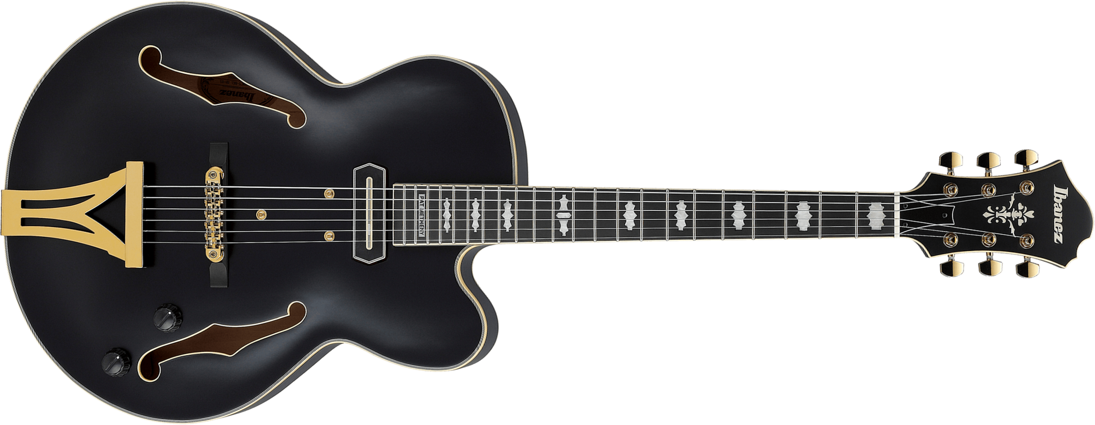 Ibanez Pat Metheny Pm3c Bkl Signature 1s Ht Eb - Black Low Gloss - Hollow bodytock elektrische gitaar - Main picture