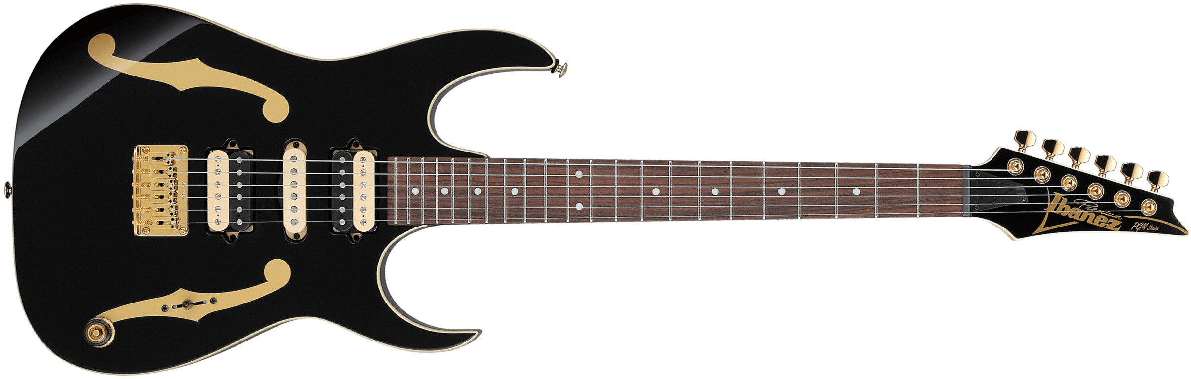 Ibanez Paul Gilbert Pgm50 Bk Premium Signature Hsh Dimarzio Ht Rw - Black - Kenmerkende elektrische gitaar - Main picture