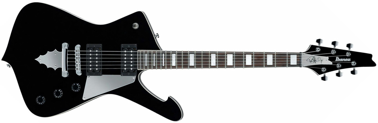 Ibanez Paul Stanley Ps60 Bk Signature Hh Ht Pur - Black - Metalen elektrische gitaar - Main picture