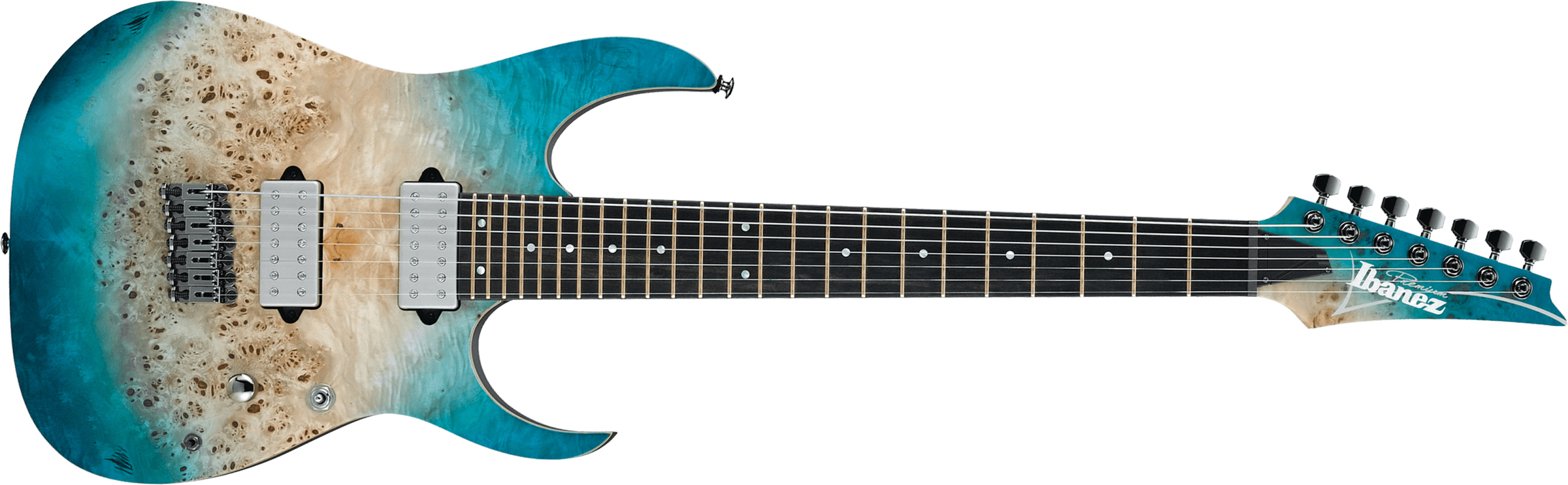 Ibanez Rg1127pbfx Cif Premium 7-cordes Hh Ht Eb +housse - Caribbean Islet Flat - 7-snarige elektrische gitaar - Main picture