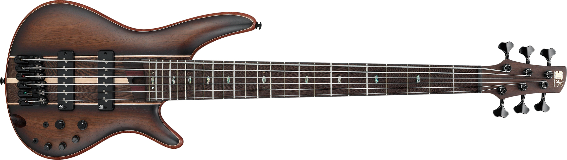 Ibanez Sr1356b Duf Premium 6c Active Pp - Dual Mocha Burst Flat - Solid body elektrische bas - Main picture