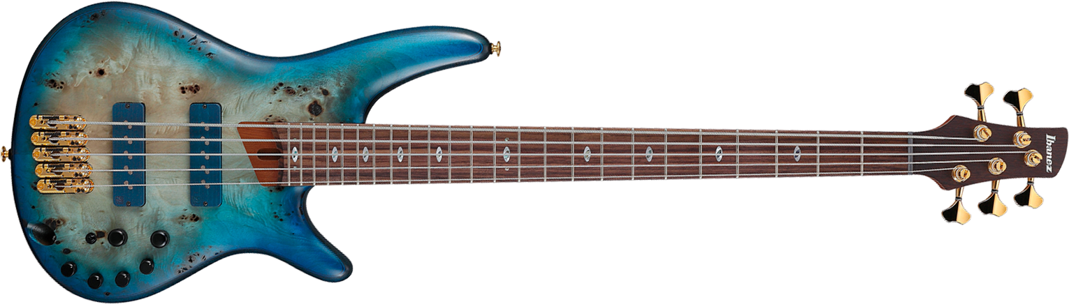 Ibanez Sr6605 Gfb Prestige Jap 5c Active Rw - Ghost Fleet Blue Burst - Solid body elektrische bas - Main picture