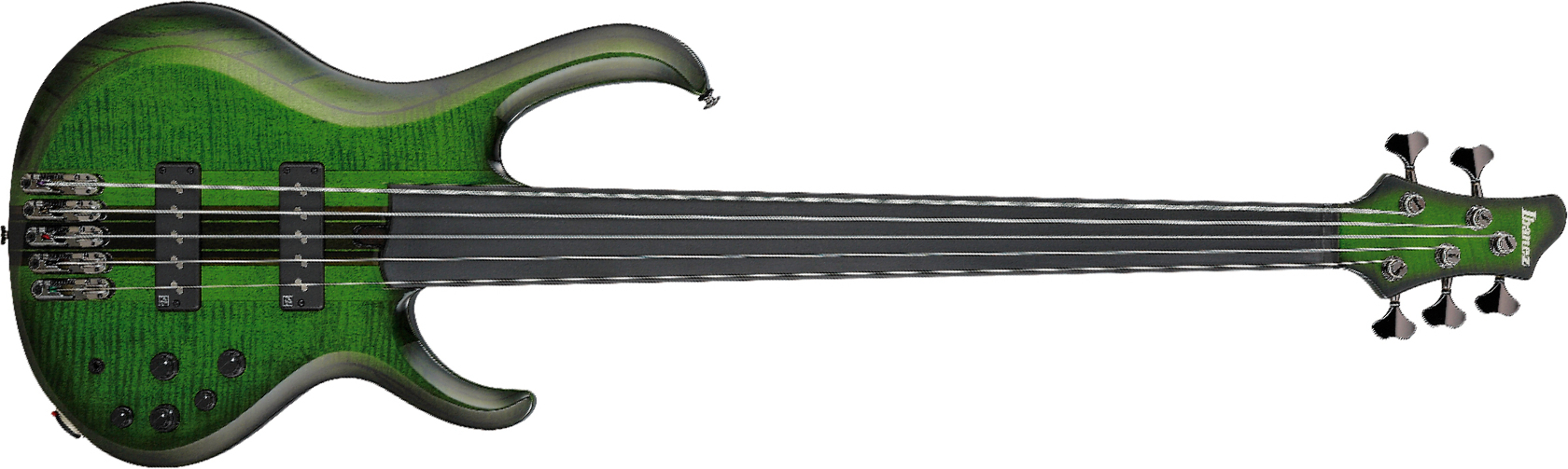 Ibanez Steve Di Giorgio Sdgb1 Dmt Signature Fretless 5c Active Ebo - Dark Moss Burst - Solid body elektrische bas - Main picture