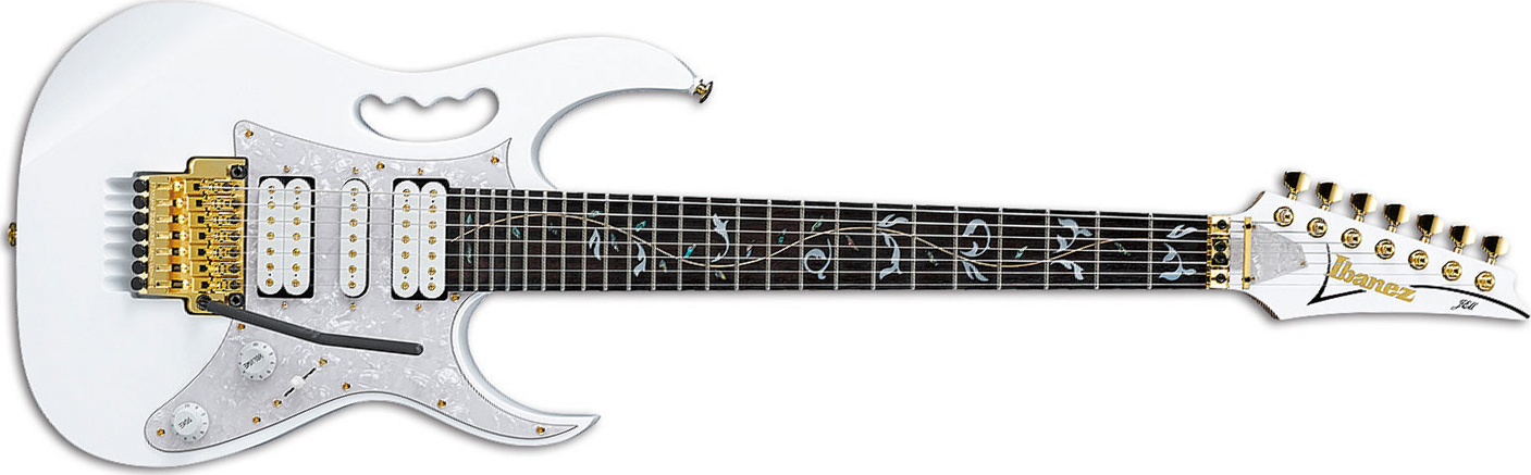 Ibanez Steve Vai Jem7v7 Wh Prestige Japan - White - 7-snarige elektrische gitaar - Main picture