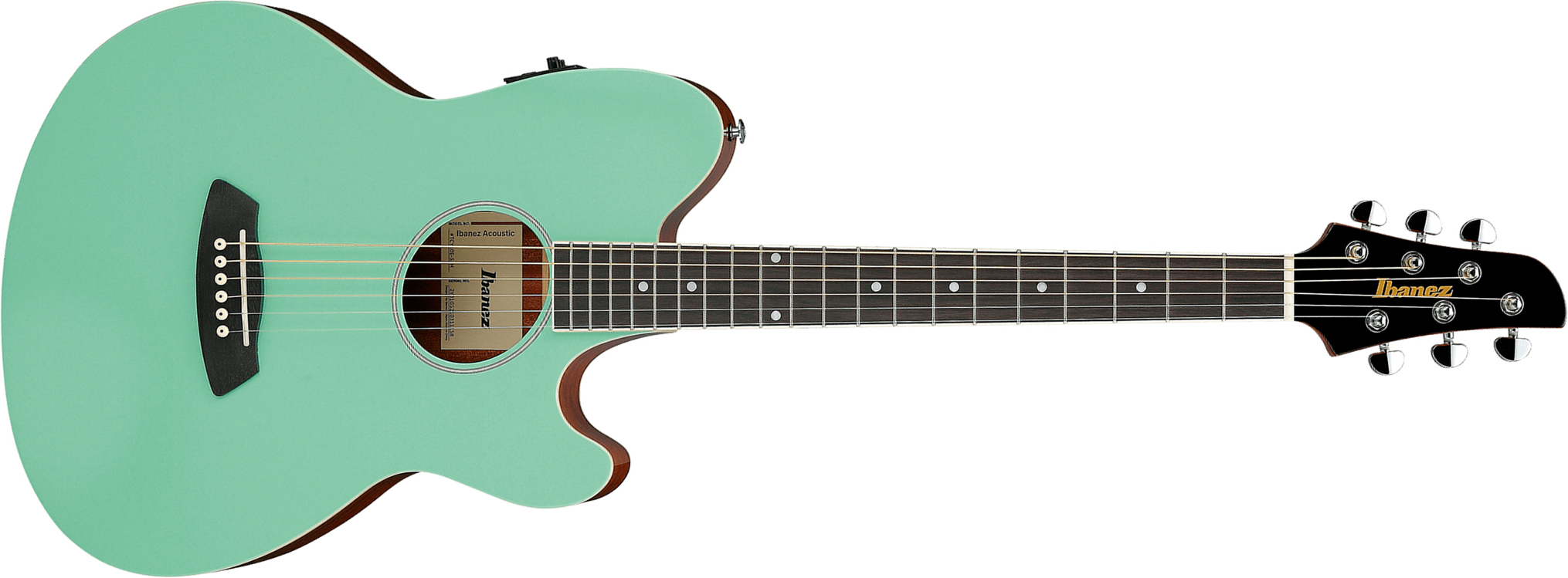 Ibanez Tcy10e Sfh Talman Cw Epicea Sapele Pur - Seafoam Green High Gloss - Folk gitaar - Main picture