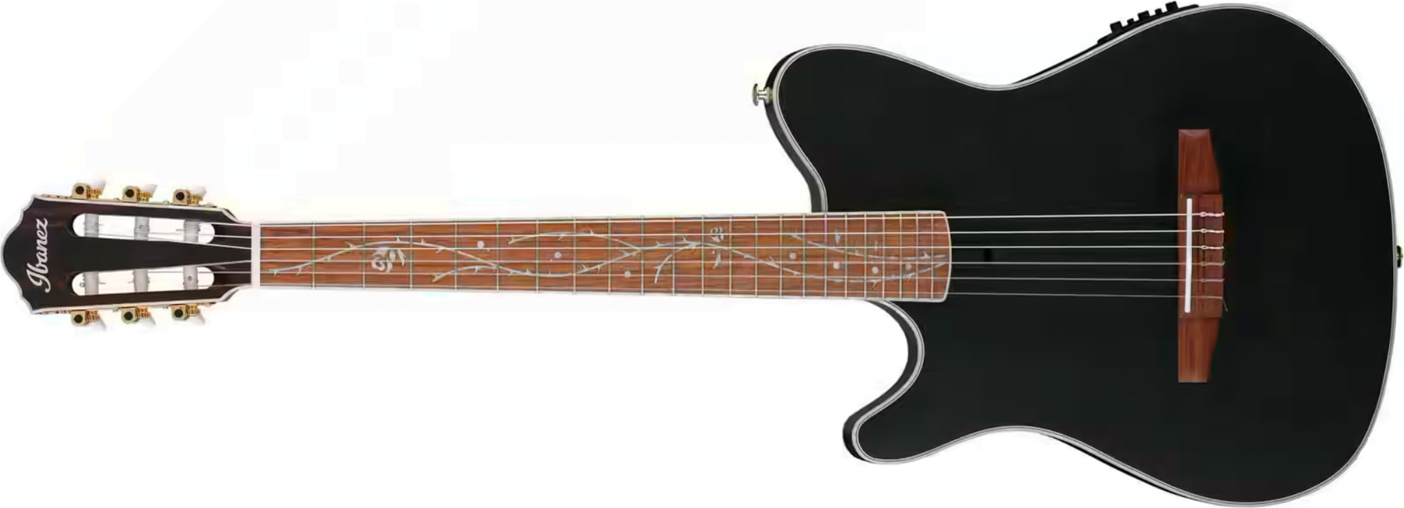 Ibanez Tim Henson Tod10n Tkf Ind Signature Lh Gaucher Epicea Sapele Rw - Transparent Black Flat - Klassieke gitaar 4/4 - Main picture