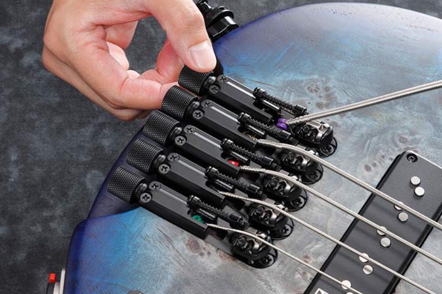 Ibanez Ehb1505ms Plf Workshop Multiscale 5c Active Pp - Pacific Blue Burst Flat - Solid body elektrische bas - Variation 4