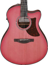 Folk gitaar Ibanez Advanced AAM50CE CRO - Coral red burst open pore
