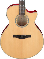 Folk gitaar Ibanez AE170 NTR - Natural top, transparent red back