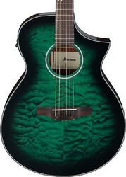 Folk gitaar Ibanez AEWC16QA TEH - Transparent emerald burst