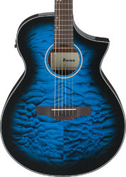 Folk gitaar Ibanez AEWC16QA TLH - Transparent blue sunburst