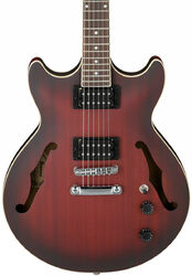 Semi hollow elektriche gitaar Ibanez AM53 SRF Artcore - Sunburst red flat