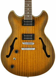 Semi hollow elektriche gitaar Ibanez AS53L TF Artcore LH - Tobacco flat