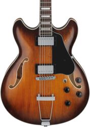 Semi hollow elektriche gitaar Ibanez Artcore AS7328 TBC Baritone - Tobacco Brown