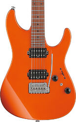 Elektrische gitaar in strat vorm Ibanez Prestige Japan AZ2402 ROM - Roadster orange metallic