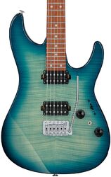 Elektrische gitaar in str-vorm Ibanez AZ24S1 Standard - Transparent Turquoise Burst