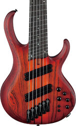 Solid body elektrische bas Ibanez Bass Workshop BTB866MS BRF 6-String - Brown Topaz Burst Flat