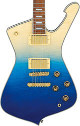 Elektrische gitaar in strat vorm Ibanez Iceman IC420FM TBG - Transparent blue gradation