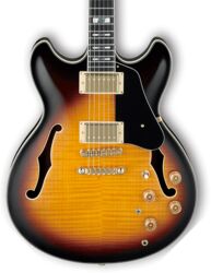 Semi hollow elektriche gitaar Ibanez John Scofield JSM10 VYS - Vintage yellow sunburst