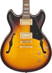 Semi hollow elektriche gitaar Ibanez John Scofield JSM10EM TTB - Two-tone burst